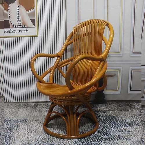 真藤转椅三件套阳台茶桌椅天然藤编椅庭院休闲 老人椅靠背椅电脑