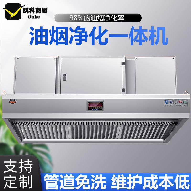油烟净化一体机烟罩商用饭店厨房餐饮低空净化器环保无烟集不锈钢