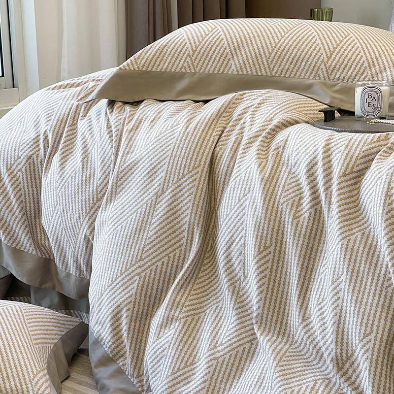 秋冬季100轻支纯暖棉天丝磨毛四件套套奢长974绒棉被保亲肤全棉床