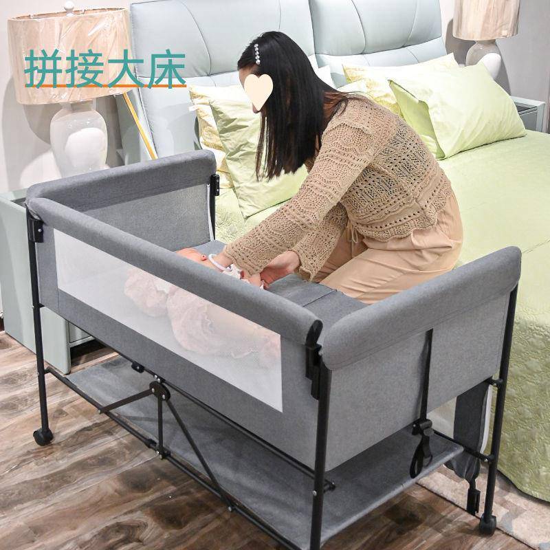 移婴儿床可多功直能可折叠动加大款宝宝床儿睡蓝床便携式拼941接