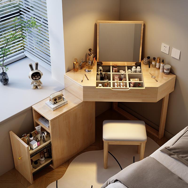 家三实木转角梳妆台新款小户型墙化妆桌角斗柜一751体用卧室角形