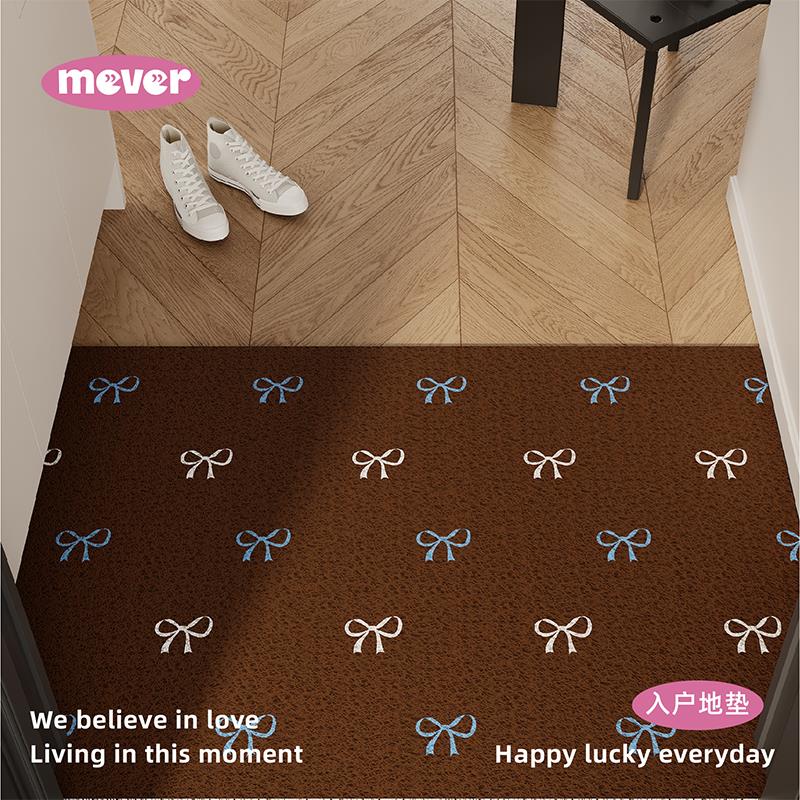 韩式蝴蝶结ins风入户地垫丝圈防滑脚垫毯进门垫子玄关门口可裁剪