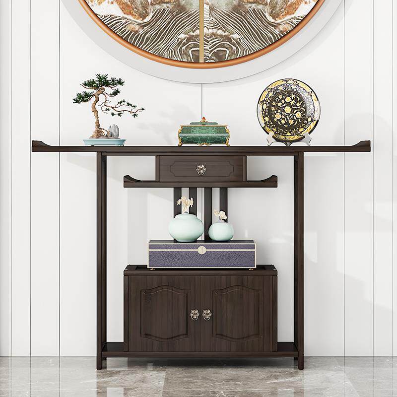 新中式玄关台禅意门厅玄关供桌现代简约客厅条案端景台玄关柜窄款