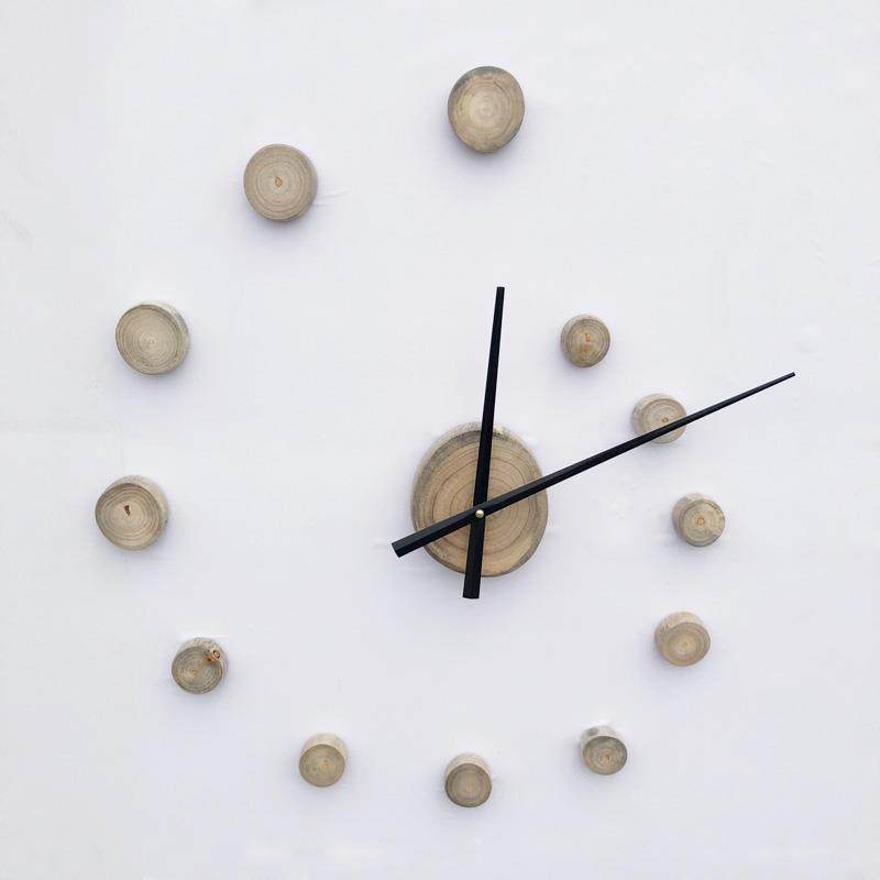 原木年轮时钟表原木片覆古田园个性静音实木挂钟客厅创意diy壁钟