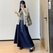 伞裙 时尚 章若楠风格 垂感显瘦休闲慵懒A字伞裙 甜甜圈专享