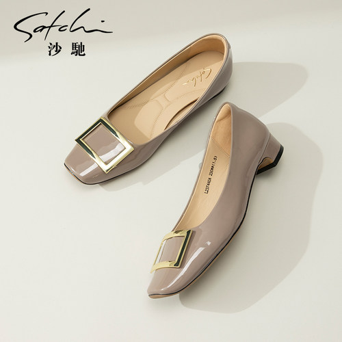 沙驰低跟单鞋工作鞋女鞋职业