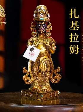 尼泊尔工艺扎基拉姆佛像手工鎏金雕花扎吉拉姆桌面铜摆件7寸10寸