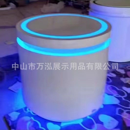 异形圆形发光旋转多功能展柜定制