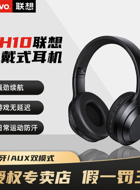 联想TH10头戴式蓝牙耳机无线电竞游戏重低音学生党女主动降噪耳麦
