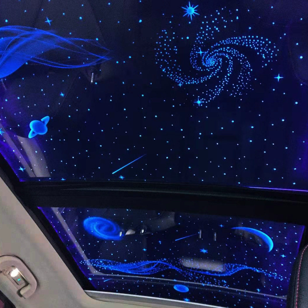 汽车全景天窗星空膜改色氛围灯