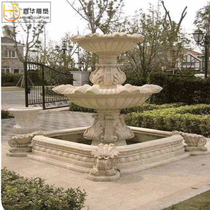 晚霞红石雕喷泉球欧式大理石酒店养鱼池户外庭院流水装饰摆件