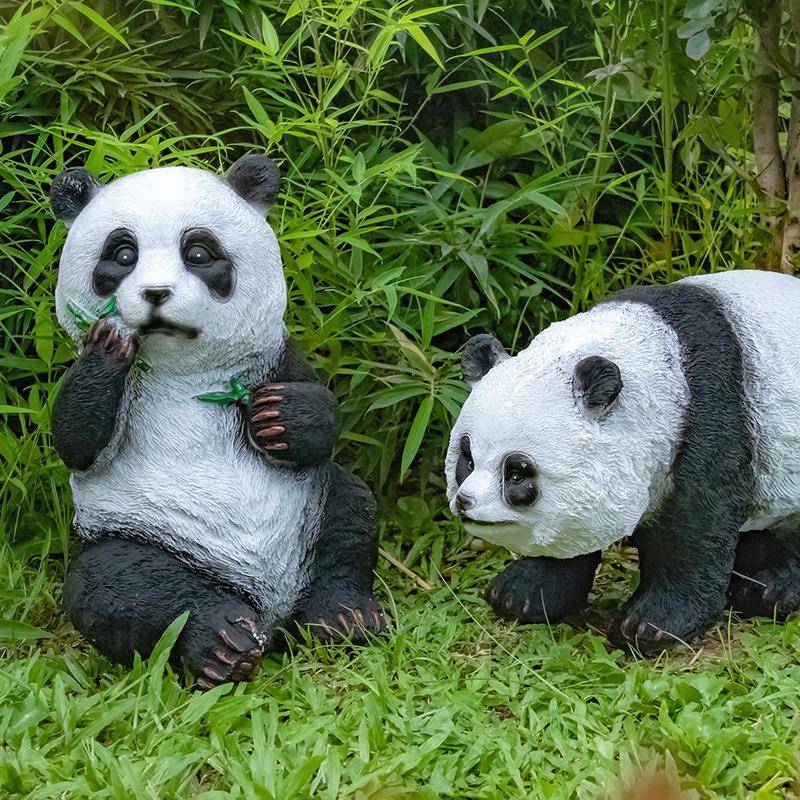外发光熊灯太熊猫灯阳能户防水玻璃钢动造型灯公园庭院猫装饰物灯