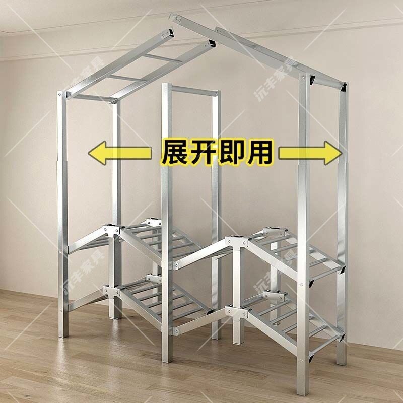 不锈钢折叠免安装简易布衣柜