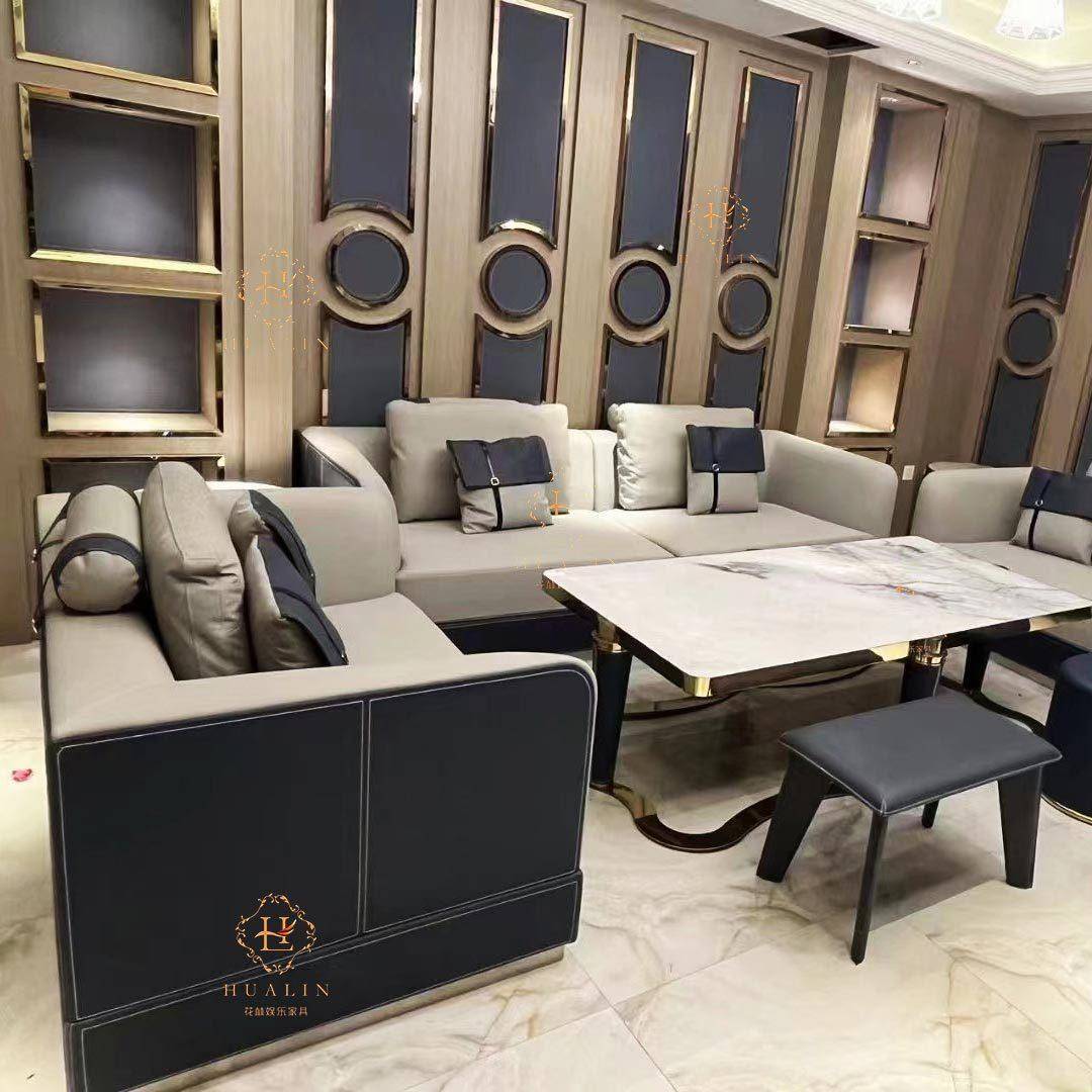 高端ktv酒吧UL型沙发包厢清吧茶几夜总会音乐厅家庭转角歌房卡座
