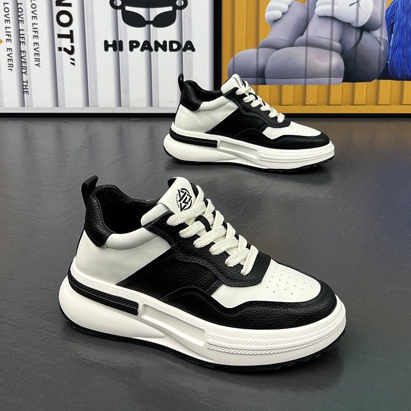 ITMY3男鞋2025秋季新款皮面厚底休闲潮鞋 43码内增高黑绿高帮板鞋,流行男鞋,休闲板鞋,淘宝优惠券,粉丝福利购,淘宝优惠卷