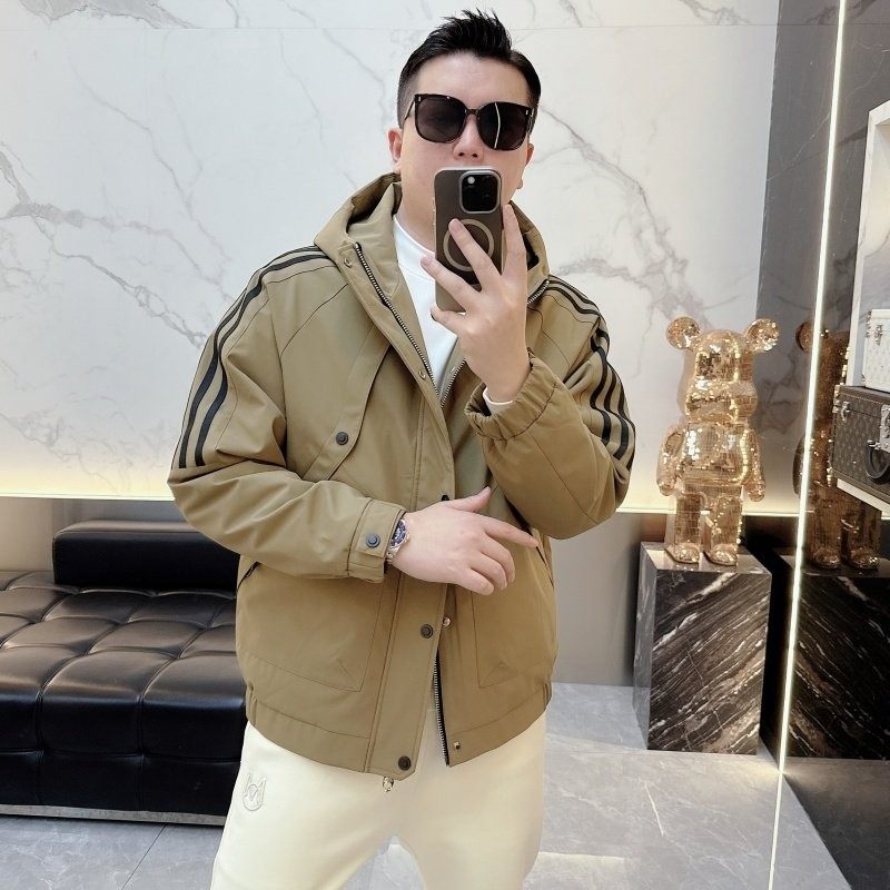 2025冬季欧货潮牌连帽条纹设计羽绒服男士时尚修身百搭白鸭绒外套,男装,羽绒服,淘宝优惠券,粉丝福利购,淘宝优惠卷