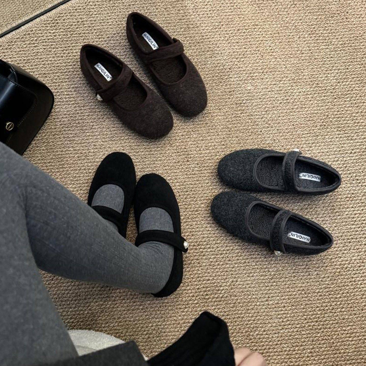 香港圆头平底毛毛玛丽珍单鞋女2025秋冬新款晚晚风配裙加绒豆豆鞋,女鞋,玛丽珍鞋,淘宝优惠券,粉丝福利购,淘宝优惠卷