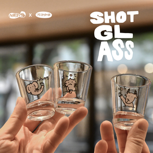 【河汉咖啡 x Noisy】插画师版 玻璃浓缩盎司杯 45ml x 一套3个
