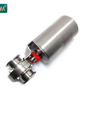 YAMA气动快装卡盘蝶阀304立式单作用不锈钢气动执行器焊接大碟阀