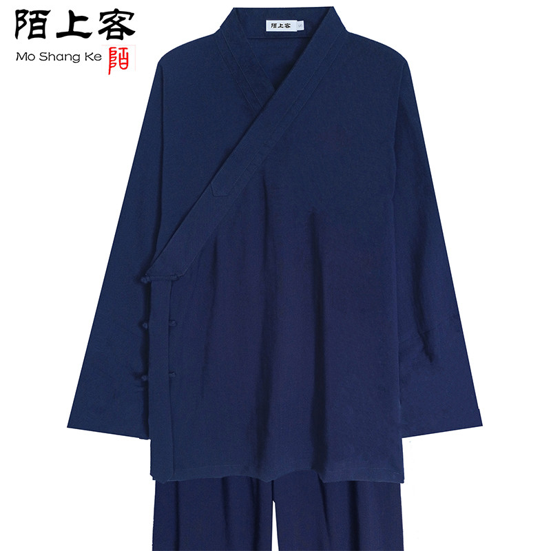 武当道袍男女款道士服道衣薄款禅修居士短袍太极服春夏练功服斜襟
