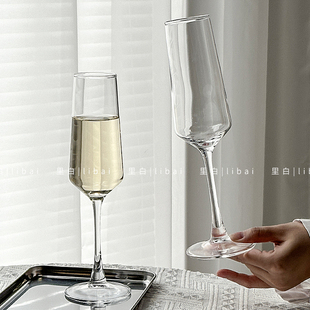 里白甜酒小时代香槟杯微醺鸡尾酒起泡高脚杯玻璃红酒果酒杯子