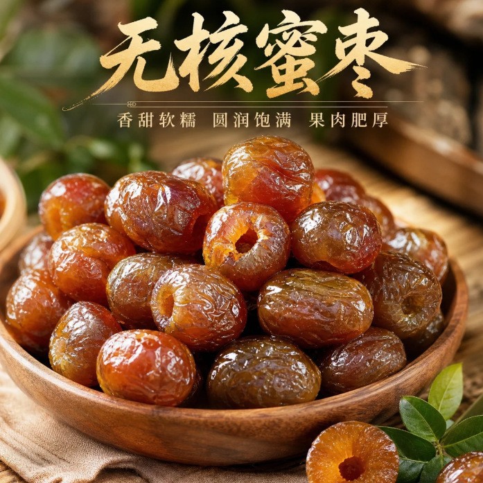 金丝蜜枣无核蜜枣煲汤熬粥用 即食软蜜枣包粽子用沧州阿胶枣