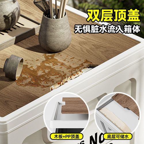 爆款户外露营箱木板野餐桌储物箱子车载后备箱可折叠收纳箱整理箱