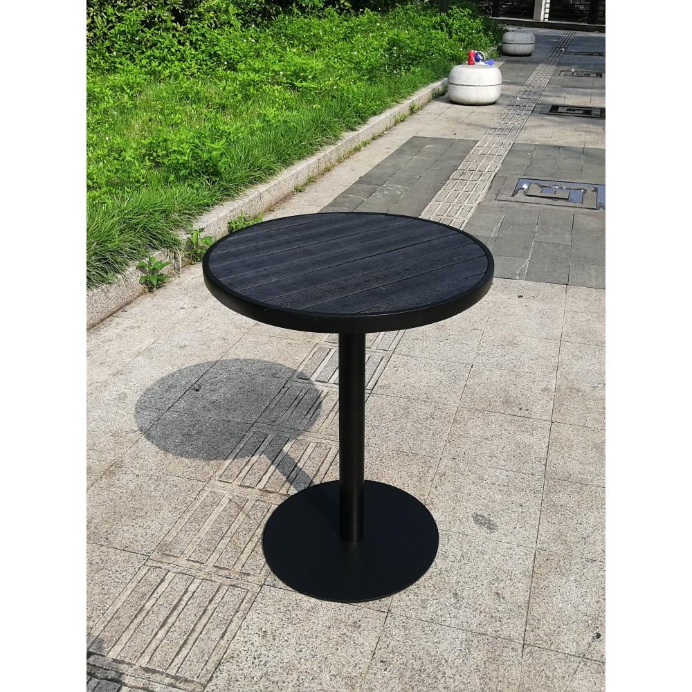 户外休闲塑木桌品质网红商用外摆咖啡圆桌露天防腐防晒奶茶店桌椅