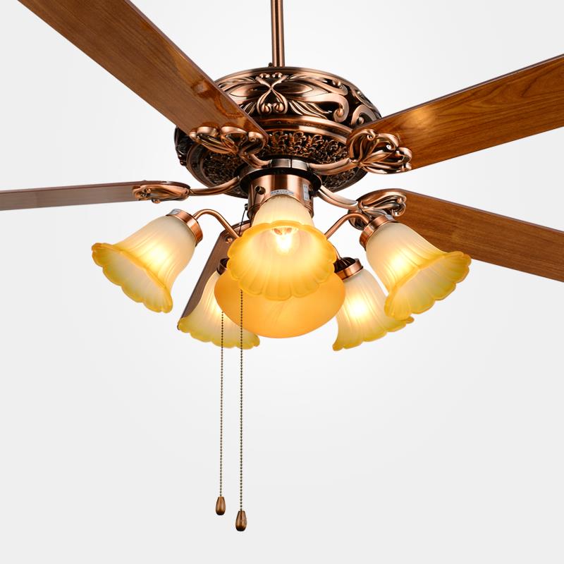 宸居60寸大风量风扇吊灯吊扇灯欧式复古客厅别墅锌合金带灯的吊扇