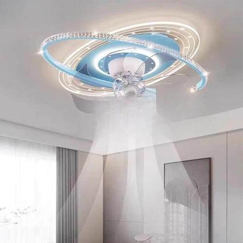 广厅东中山吸顶头灯卧室扇灯新款一体静音摇餐吊21风扇灯