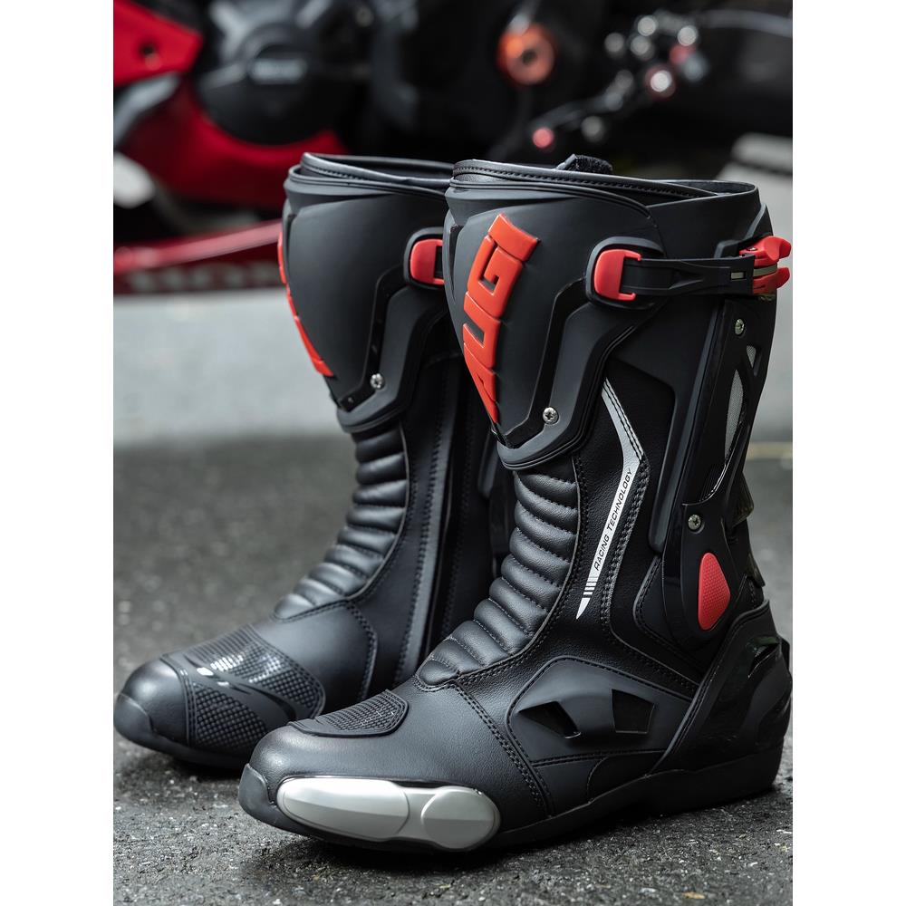 美国AUGI摩托车骑行靴拉力靴机车防摔鞋竞赛公路赛车鞋男四季AR1