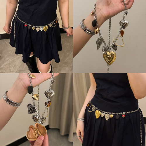 波西米亚爱心金属腰链女复古小众个性配裙子高级感百搭设计感配饰