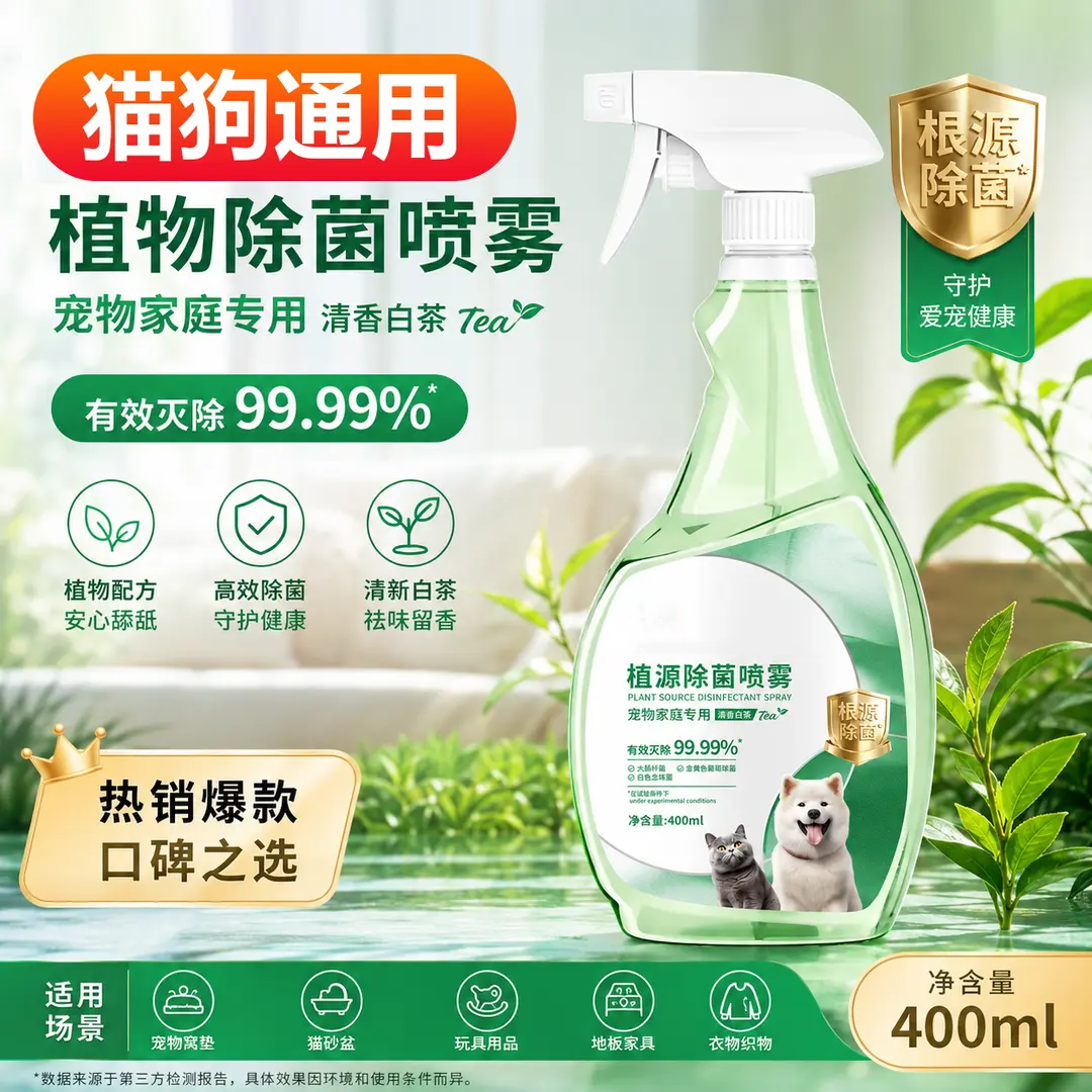猫狗通用植源除菌喷雾祛味留香