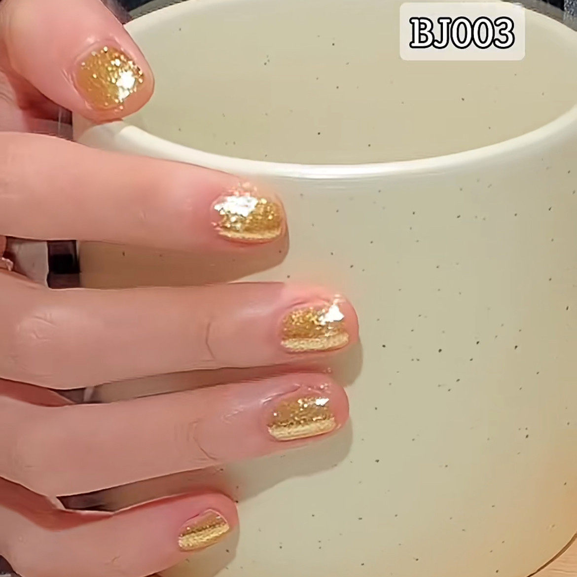 [新]Bj03~金色双月指甲油，持久不易脱落，白金指甲油，水性指甲