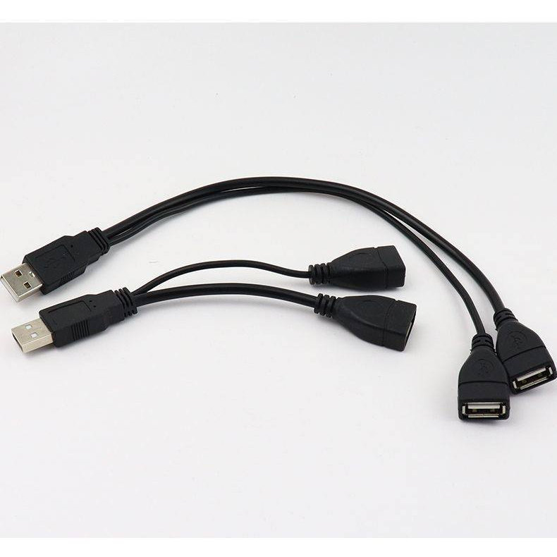 USB一分二连接线 一公对两母usb分线器 电脑USB线 数据充电两不误