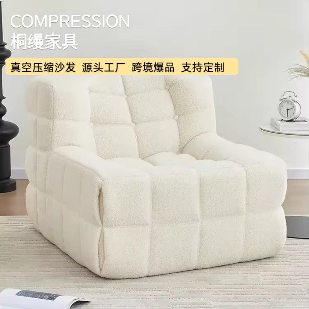 家具简约单人沙发椅复古灯芯绒椅子布艺沙发客厅懒人卧室家用