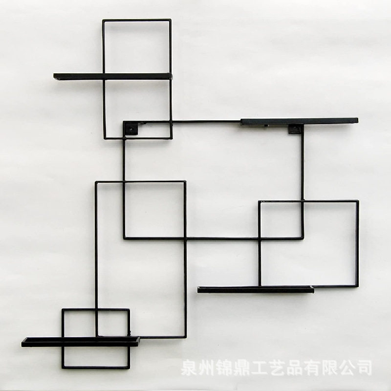 现代简约铁艺一字墙上置物架