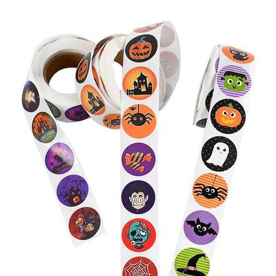 500pcs Halloween Pumpkin Sticker Trick Or Treat Candy Cookie