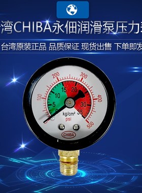台湾CHIBA永佃电动润滑泵注油机压力表35油压表TM-302FW-T4P/MFE-