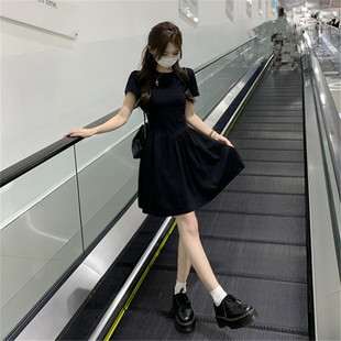 小黑裙女夏天小个子青春感短裙裙子辣妹高级感春季2024新款连衣裙