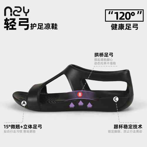 扁平足专用凉拖鞋女夏季防滑不臭脚透气居家室内足弓支撑溯溪凉鞋