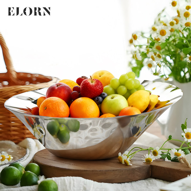 高端锤点水果盘轻奢北欧风家居网红创意个性时尚凹凸果盘摆件礼物