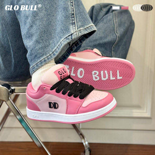 GLOBULL粉色厚底面包板鞋女