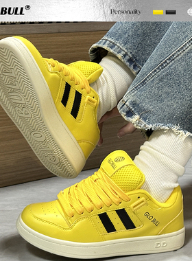 GLO BULL黄色休闲板鞋2024新款百搭情侣鞋低帮时尚男女同款面包鞋