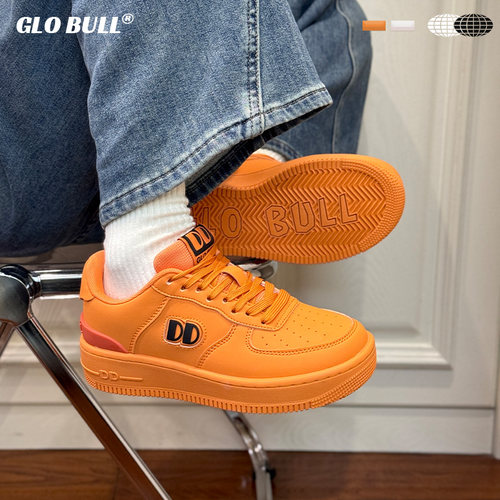 GLOBULL桔色厚底增高板鞋女款