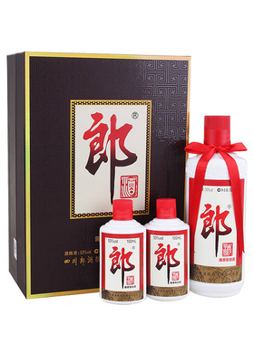 21-2022年郎牌郎酒子母郎53度酱香型白酒500ml+100ml*2瓶礼盒装
