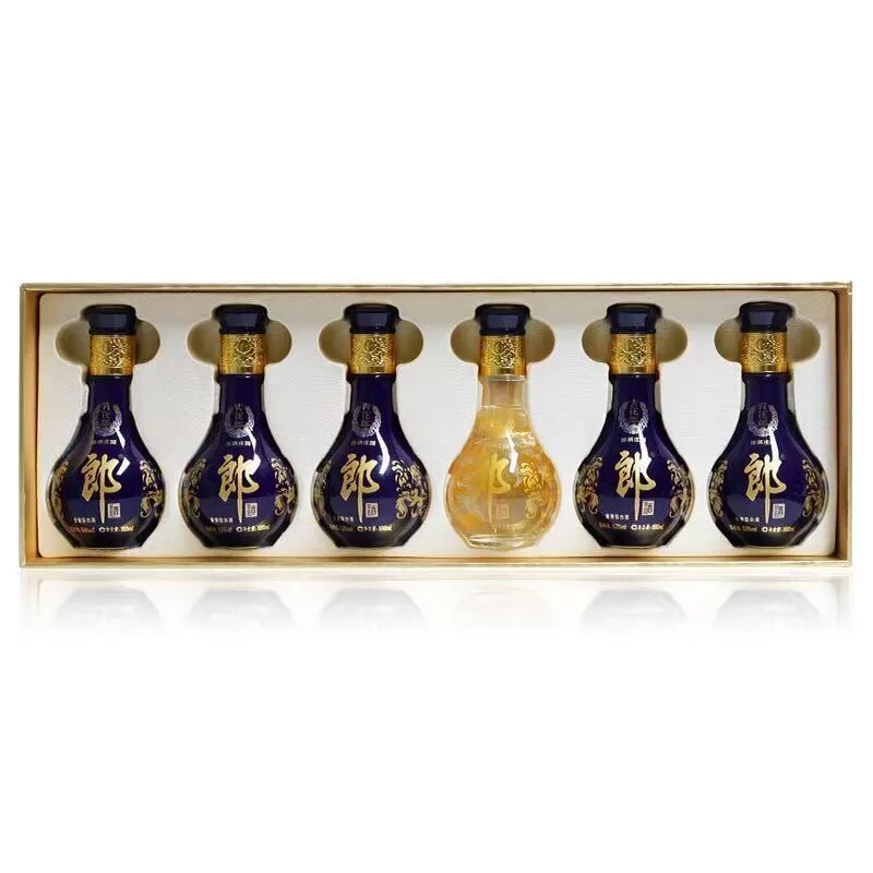 郎酒 青花郎小酒生肖礼盒53度酱香型白酒 100ml*6瓶 礼盒装