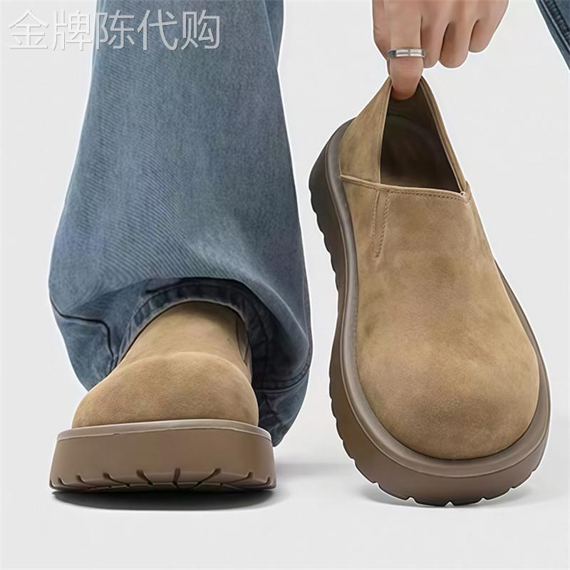 潮牌一脚蹬懒人厚底全包穆勒鞋男2026夏季新款复古增高大头乐福鞋