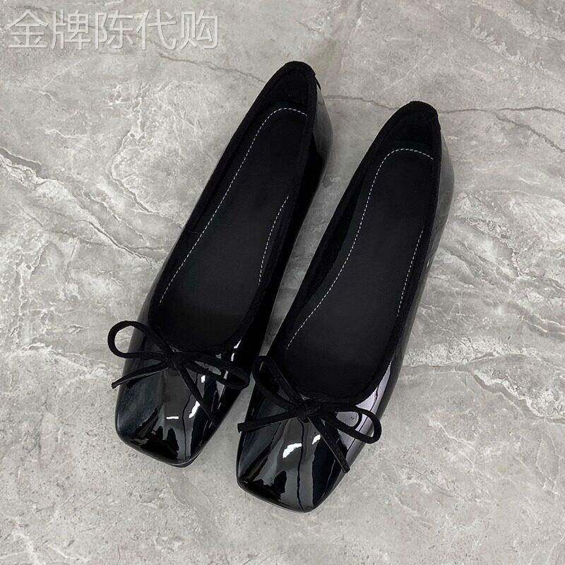 时尚软底蝴蝶结浅口单鞋女2025新款夏季小香风配裙子百搭豆豆鞋子