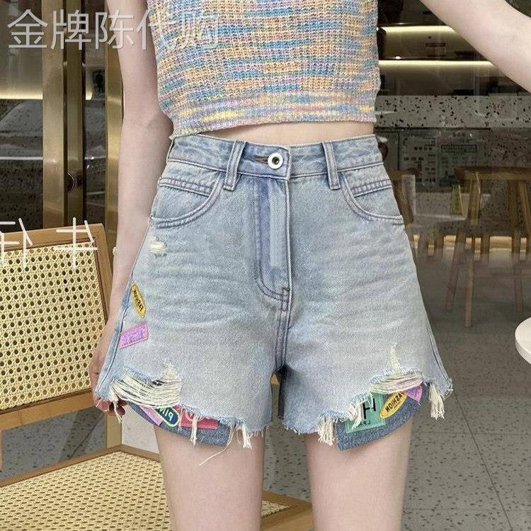 破洞牛仔短裤女夏季2026新款薄高腰a字显瘦设计感小个子阔腿热裤